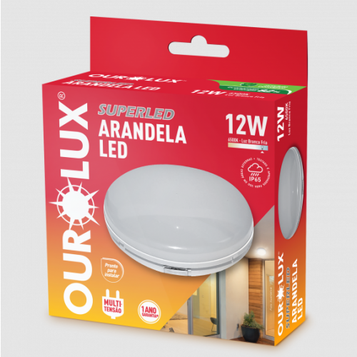 Arandela Led Redonda 12W BIV 6500K 05804 - Ourolux