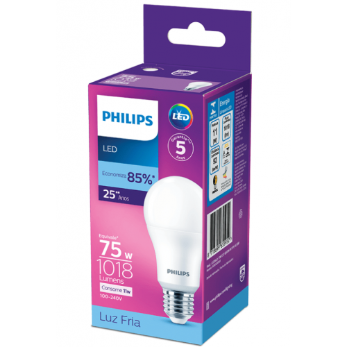  Lâmpada Led Bulbo 11w Branco - Philips