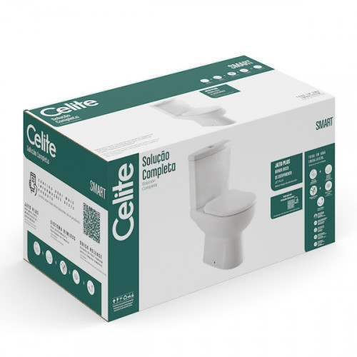 Kit Smart Branco Bacia com Caixa Acoplada 3/6 Litros e Itens de Instalação - Branco
