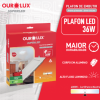 Plafon Embutir Led Quadrada 36W Bivolt 4000K 03203B - Ourolux